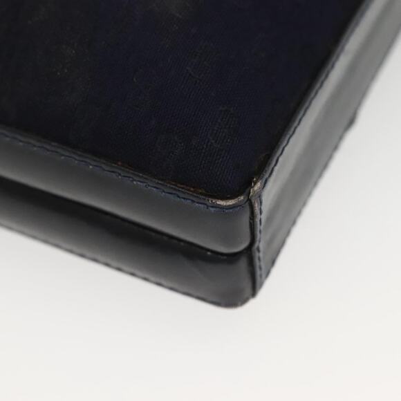 GUCCI Micro GG Canvas Shoulder Bag Vintage Navy Gold - Picture 10 of 16